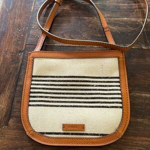 Fossil Brooklyn Slim Striped Crossbody Bag